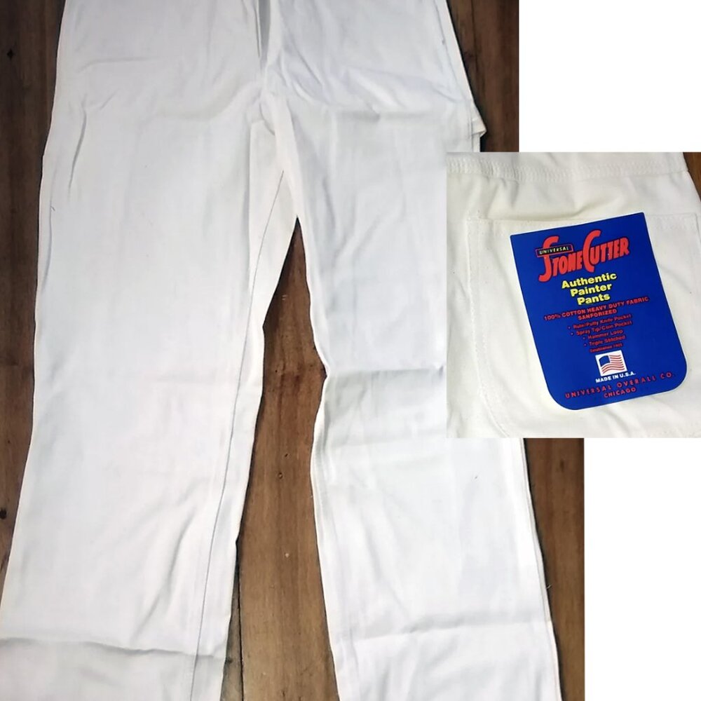 Vintage 70's Carpenter Pants. White. Size 6.